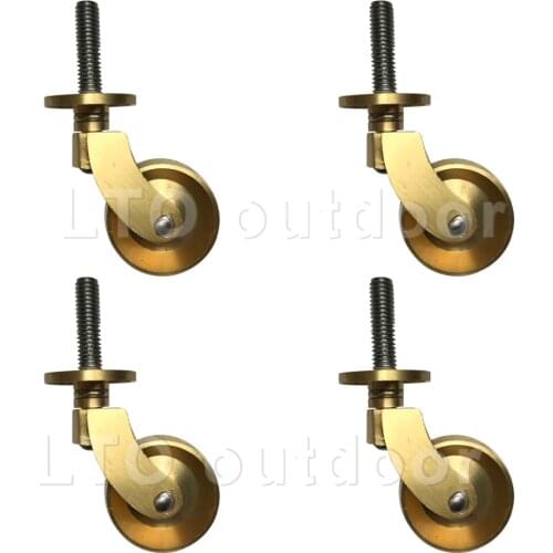 Antique Casters Wheels Vintage Brass Wheels, M8 Screw Mounting, for Office Chairs Sofa Table Cabinet Furniture