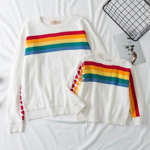 Family Matching Outfits 2020 Autumn Winter Women Girls Sweatears Family Clothing Thin Mother Daughte Sweaters Family Look