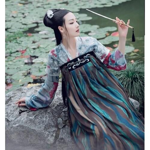 Yongye han fu Women chinese Hanfu dress Deluxe Ancient Chinese Vintage cosplay Fancy Dress Female Halloween Costume For Women