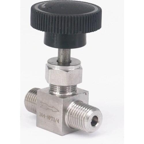 1/4" NPT Male Needle Valve 304 Stainless Steel Water Gas Oil Flow Control