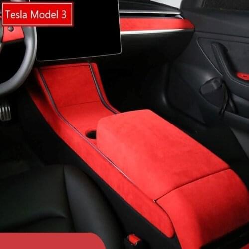 2021 Modification Instrument Panel Trim Strip Suede Central Control Panel For Tesla Model 3/Y