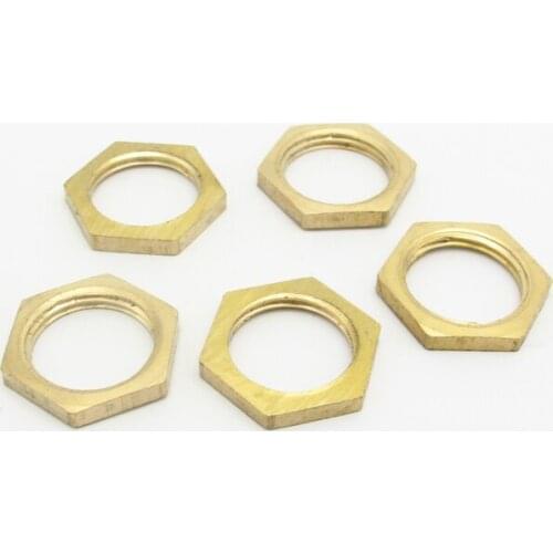 5PCS 3/8" BSP Female Thread Brass Hex Lock Nuts Fit Pipe Fitting Adapter Coupler Connector