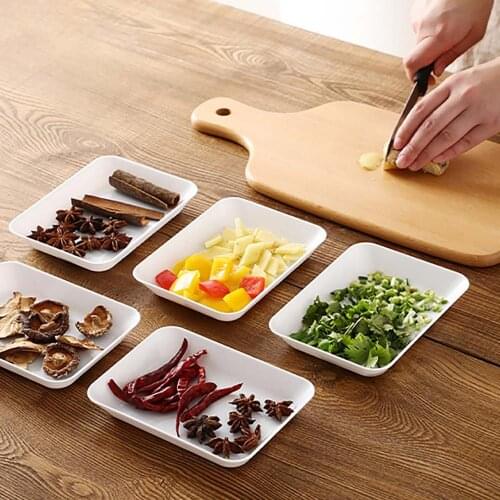 6PCS Desktop Storage Plate Plastic Fruit Tray Cosmetics Jewelry Rings Earrings Display Storage Organizer