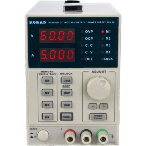 KORAD KA6005D -Precision Variable Adjustable 60V, 5A DC Linear Power Supply Digital Regulated Lab Grade