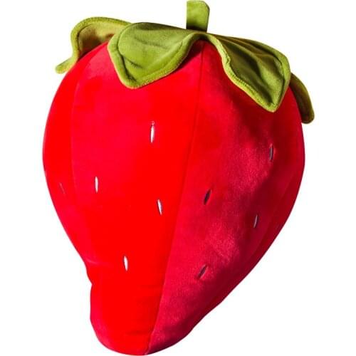 Big Strawberry Pillow Cute Pink Plush Toy Simulation Vegetable Fruit Apple Cushion for Girl Gift Decoration DY50760