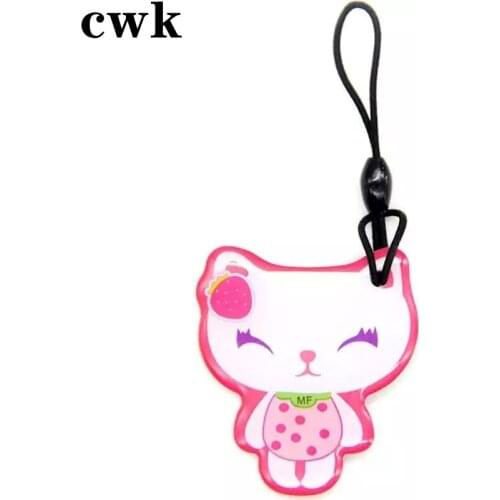 RFID Keychain UID S50 1K 13.56MHz Keyfobs Proximity Readable Writable Key Ring Epoxy Hang Smart Token Tag Card 1Pcs