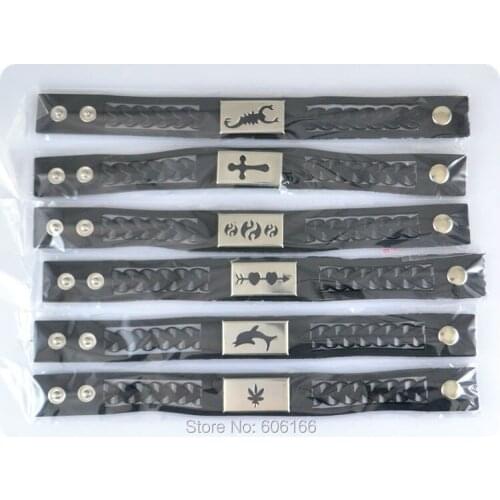 12pcs Black Rubber Bracelets Mix style Cross Tai Chi Skull Scorpions Heart Rock fashion jewelry Wholesale