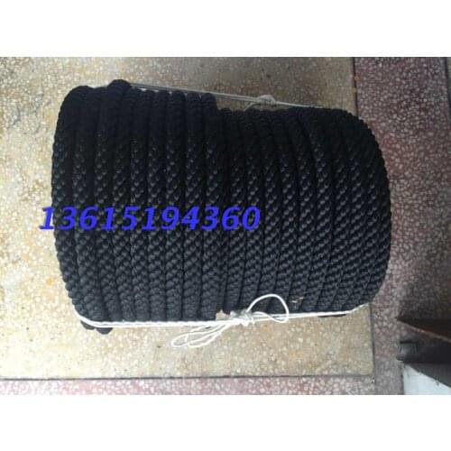 Black marine cable 16mm high strength nylon rope yacht special rope eight strand rope black polyester rope