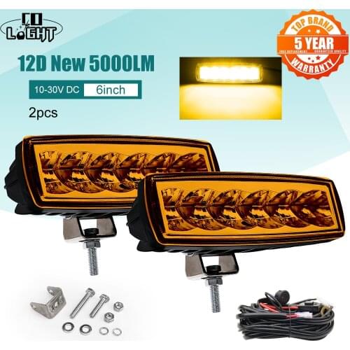 CO LIGHT Offroad Led Bar 12D Lens 6inch 30W Led Work Light for Tractor Truck SUV ATV UTV Lada Barra 12V 24V Car Driving Fog Lamp