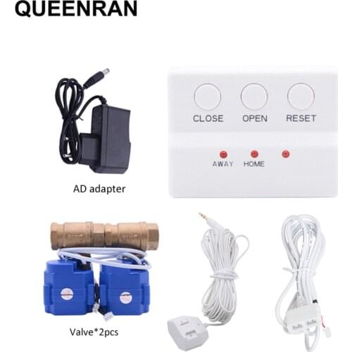 Russian Shipping Water Leakage Sensor Alarm 2pcs DN15 DN20 DN25 Valves For Smart Home Water Flood Alter Overflow Leakage Sensor