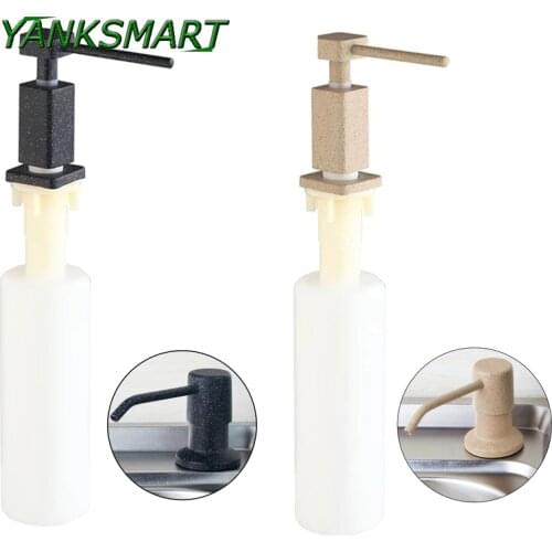 YANKSMART Deck Mounted Kitchen Soap Dispensers Stainless Steel Pump Chrome Finished Kitchen Built In Counter top Dispense