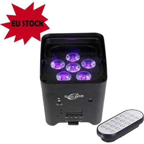 DMX512 DJ Smart Battery Powered WIFI LED Par Light 6X18W 6in1 RGBAW UV Stage Lighting Disco Wash Lights For Wedding Club Event