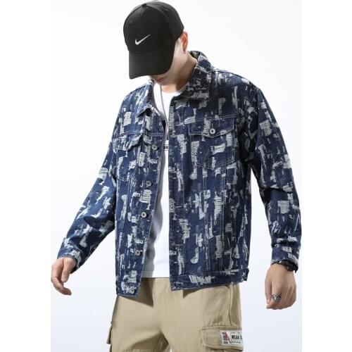 2 Colours Fashion Casual Man Women Vintage Washed Denim Black Blue Jean Jacket Streetwear Harajuku Hippie destroy fades