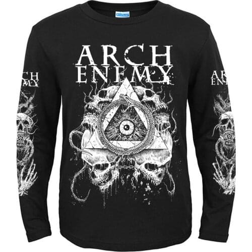 5 designs Swedish band Arch Enemy 3D Skull knight Rock Brand men women full long sleeve shirt heavy Metal Punk illustration tee