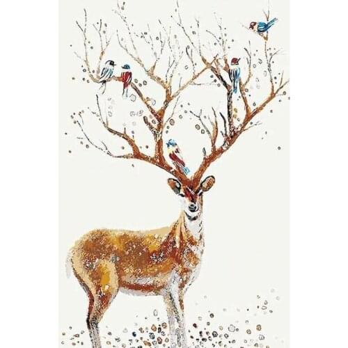 Deer Acrylic Paint By Number 40x50 On Canvas With Frame Oil Picture Drawing Undefined Coloring Painting By Number Decoration Art