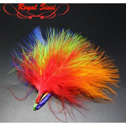 Royal Sissi Hot 40feathers pack hand selected Turkey Marabou Blood Dyed Feathers wooly Bugger flies body&tail fly tying material