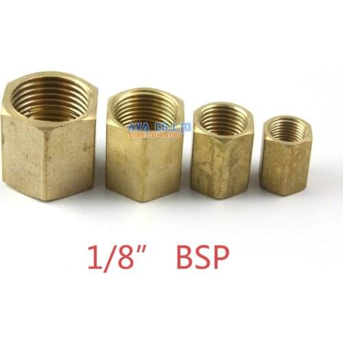 20 Pieces Brass Female 1/8" BSP Hex Pipe Fitting Fuel Air Gas Water Hose Connector Coupler