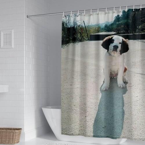 Cute Personality Dog 3D Fabric Waterproof Shower Curtains Funny Selfie Dogs Bathroom Curtain Polyester Bath Screen Home Decor