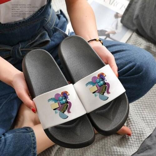 Fashion Women Shoes summer slippers Woman Soft Flip Flops indoor slippers Nail polish Printed Shoes for Woman Zapatillas Mujer