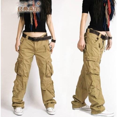 Fashion Style Autumn-Summer Hip Hop Loose Pants Jeans Baggy Cargo Pants For Women Girls Free Shipping