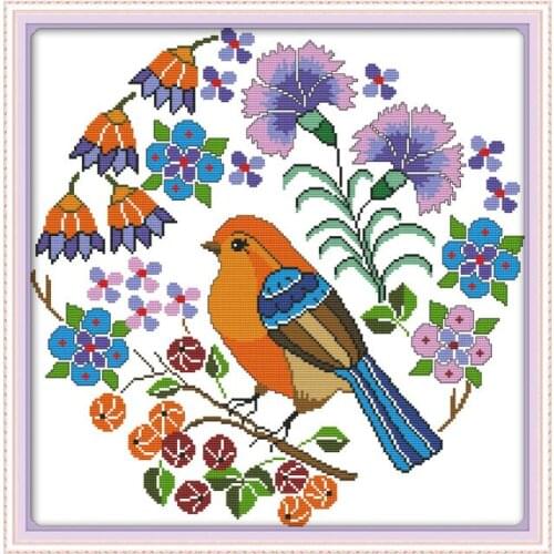Delight in the branches cross stitch kit aida 14ct 11ct count print canvas stitches embroidery handmade needlework