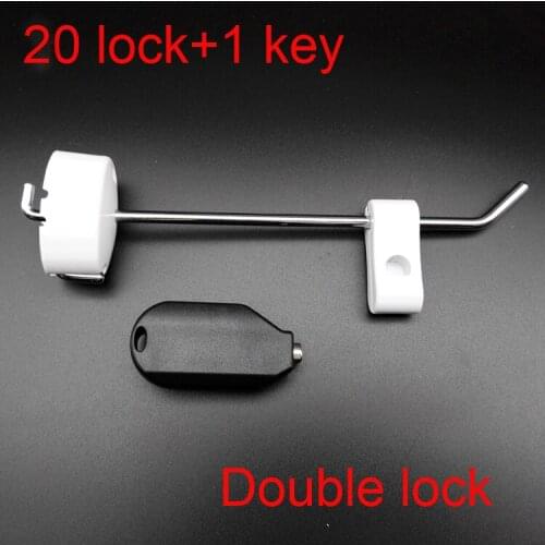 21pcs Wall-mounted Double Lock Hook Display Retail Store Exhibition Anti-theft Slatwall Merchandise Shop Display Hooks 15/20cm