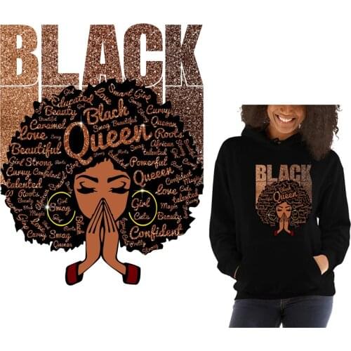 New Black Girl Heat Transfers Iron On Patch For Clothes DIY Washable Patches For Clothing T-shirt Dresses Stickers