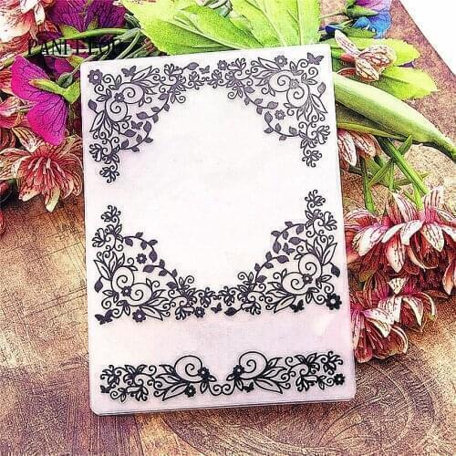 NEW Easter Flowers in a maze Embossing folders Plastic For Scrapbooking DIY Template Fondant Cake Photo Album Card Making