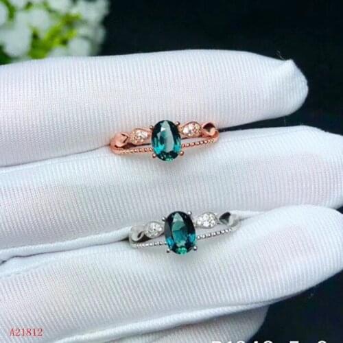 KJJEAXCMY boutique jewelryar 925 Silver-inlaid Natural Sapphire Ear Nail Support Detection