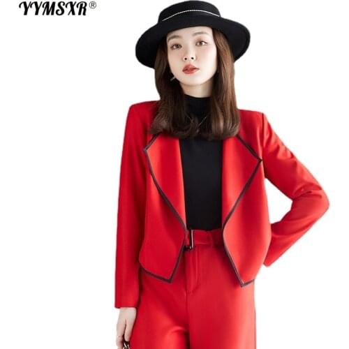 Autumn and Winter New Ladies Long-sleeved Professional Suit Formal Flared Pants Suit Interview Sales Work Clothes High Quality