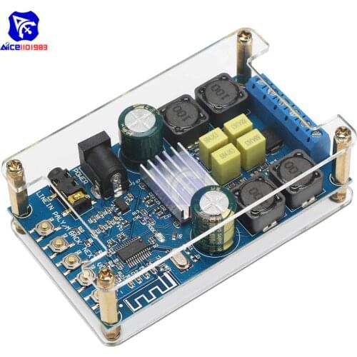 Diymore Bluetooth BT 3.0 4.0 4.1 Digital Amplifier Board Wireless Audio Amp Module 2 Channel 50W+50W Speaker Board with Case