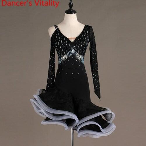 Latin Dance Dress for Women Latin Dancing Competition Dresses Customied Adult Child Rumba Professional Stage Wear Dance Clothing
