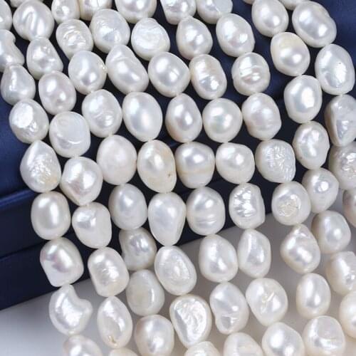 9-10mm Straight Drilled Big Size Factory Wholesale Baroque Pearl Can Match the Chain Necklace DIY Beads String