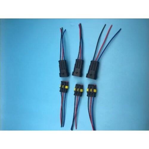 Free shipping 10/20/50/100pcs 3 Pin 282088-1 282106-1 Car Black Auto Vehicle Waterproof Electrical Connector Plug Adapter Wire