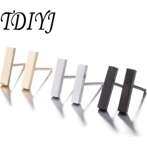 TDIYJ 3Pairs/lot Stainless Steel Minimalism Earring Women Rectangle Earring Jewelry for Student Daily Life