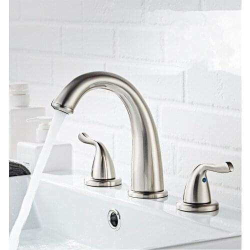 Widespread Basin Faucet chrome three hole 8 inch bathroom sink faucet bathroom basin faucet sink tap basin mixer water tap