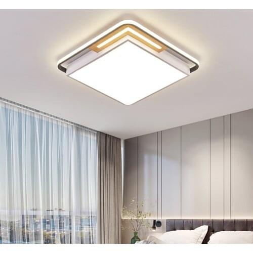 Modern square ceiling light bedroom decor led lights for room acrylic rectangle living room decoration luce kitchen minimal lamp
