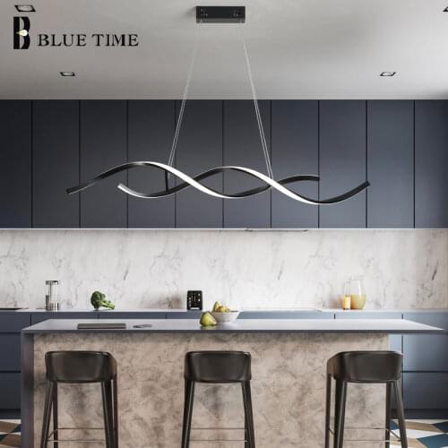 Modern Led Pendant Light Black&White Dining room Living room Ktichen L110cm 30W Pendant Lamp for Home Hanging Lamp 110V 220V