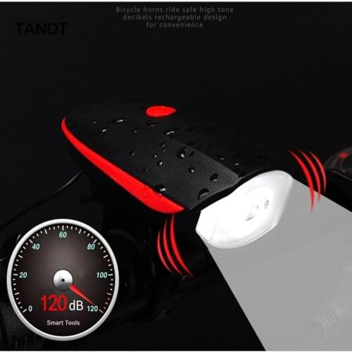 Bicycle light bell cycling horn Rechargeable electric led USB charge mountain bike road front handle Handlebar lamp button