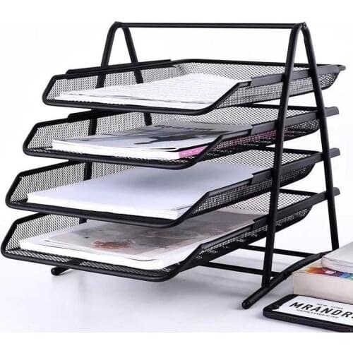 High Quality Office Filing Trays Holder A4 Document Letter Paper Wire Mesh Storage Organizer Metal Wire Storage Holder