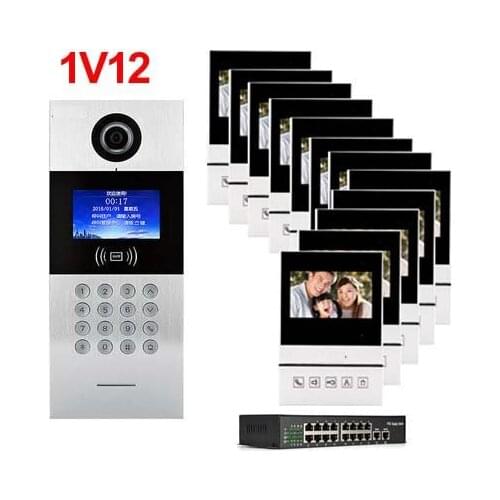 XinSiLu New TCP/IP HD digital video intercom doorbell 4.3" screen, residential intelligent electronic access control system 1V12