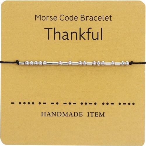 I Love You Morse Code Adjustable Thankful Merry Christmas Copper Couple Bracelet Bangles Friendship for Women for Lovers Charm