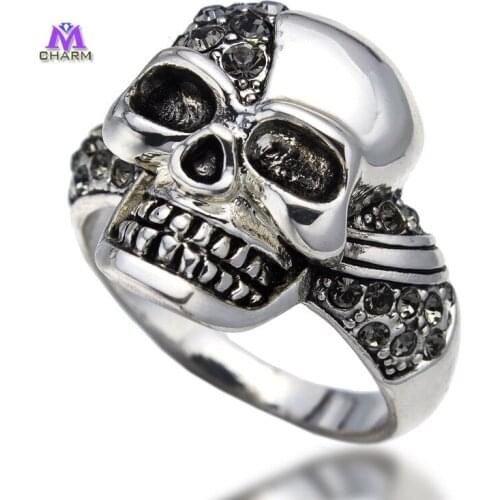 Exquisite Fashion Jewelry,Made With Austria Rhinestones Finger Jewelry Skullcandy Ring For Men And Women