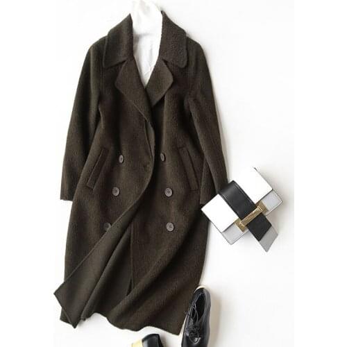 Women Coat 2020 Spring Casual Womens Cashmere Coats Alpaca Wool Female Jacket manteau femme hiver 37030 WYQ1200