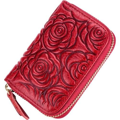 10PCS / LOT NFC shield anti-theft brush organ card bag zipper rfid leather lady identification bag