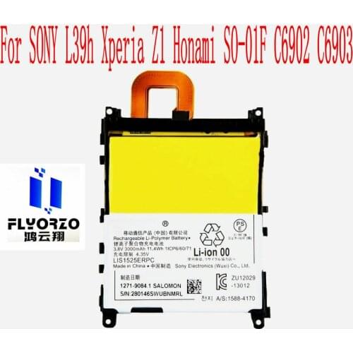 100% Brand new High Quality 3000mAh LIS1525ERPC Battery For SONY L39h Xperia Z1 Honami SO-01F C6902 C6903 Mobile Phone