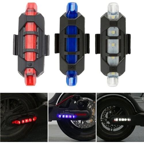 2pcs Scooter Warning Light Night Safety Waterproof LED Flashlight Taillight Electric Scooter Accessories for M365 Pro