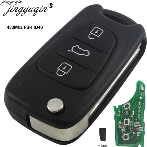 Jingyuqin 3 Buttons Remote Key Fit For Hyundai I20 I30 IX35 Avante fit Kia K2 K5 Sportage 4 33Mhz ID46 Chip