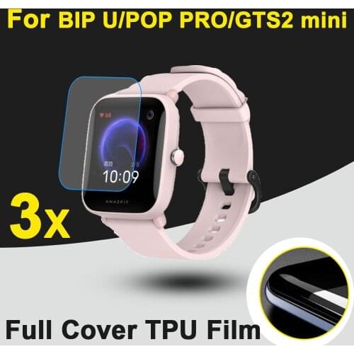 3pcs/lot Full Cover Soft TPU Anti-Scratch Protective Films For AMAZFIT BIP U/POP PRO/GTS2 mini Band SmartWatch Screen Protectors