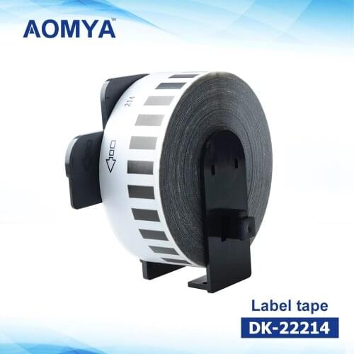 AOMYA 2 Rolls Label tape DK-22214 Label 12mm*30.48m Continuous Compatible for Brother Transferable rubber/paper